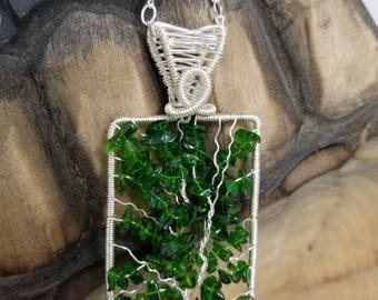 Chrome Diopside Tree of Life Pendant