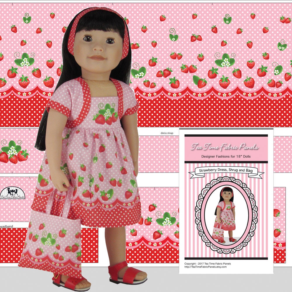 Easy 18 Doll Clothes Kit Strawberry Dress Jacket
