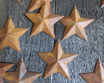 Set of 100 Rusty Barn Stars 2.25" Dimensional Primitive Country Rustic Craft Stars 2 1/4 inches in Diameter Flag Project Crafts Americana
