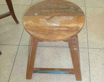 Low Recycled Wood Stool