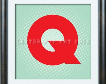 Alphabet Pop Art Print Using GQ Logo Letter Q