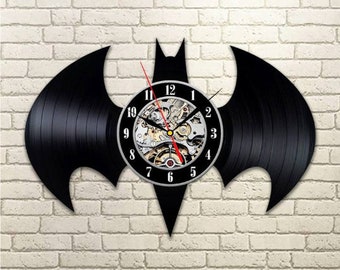 Batman Vinyl Record Wall Clock, Batman Clock, Gift Batman, Wall Clock Modern, DC Comics Gift, Birthday Gift, Batman Vinyl Clock