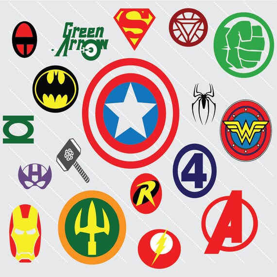 Superhero Logo SVG Bundle Superheroes SVG Dxf Eps Png logo