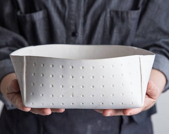 Large Ceramic Bowl, White Ceramic Serving Bowl, Modern Stoneware Bowl, Minimalist Salad Bowl, White pottery Bowl, Fruit Bowl, Christmas Gift