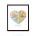 Map Art, Custom Wedding Gift, Anniversary Gift, Valentines Gift, Engagement, Heart Map Print, Custom Map, Any 2 Locations