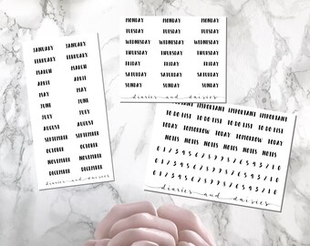 Bullet Journal label stickers for A5 or A6