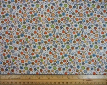Tan with Multi Color Circles - Timeless Treasures - Br-1-2