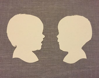 THREE Hand Cut Paper Silhouettes