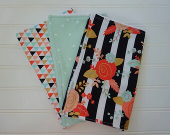 Baby Girl Burp Cloths, Burp Cloth Set, Chenille Burp Cloths, Floral Burp Cloth, Baby Girl Gift, Baby Shower Gift, Baby Accessory