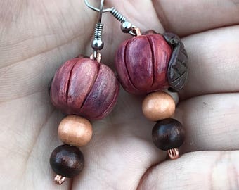 Pumpkin earrings, Halloween, Halloween earrings, Thanksgiving, Polymer clay earrings, Fall fashion, Pumpkin, Earrings
