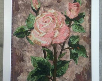 Blush Roses Batik Painting