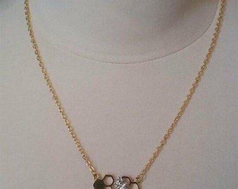 Silver & Gold Steampunk Bumble Bee Necklace