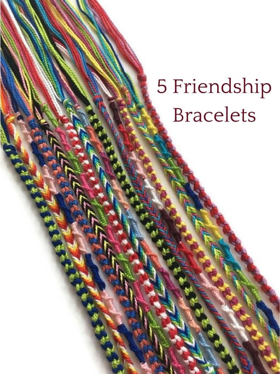 5 String Bracelets Colourful Friendship Bracelets Friendship
