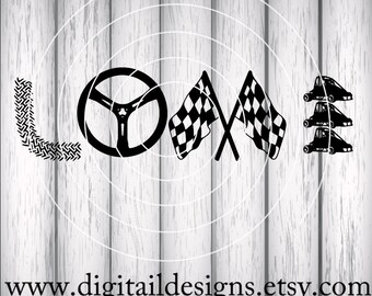 Quarter Midget Racing Love SVG - png - eps -dxf - fcm - ai - Cut file - Silhouette - Cricut - Dirt Car SVG - Dirt Track Love SVG