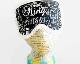 Bridal, Wedding Sleep Mask, Spa Mask, Eye Sleep Mask, Travel Mask, Insomnia, Chalk Art, Fiancee