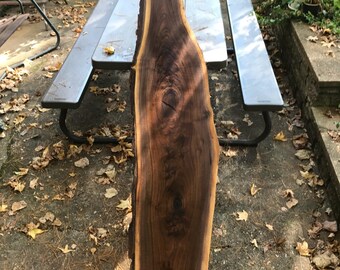 Black Walnut, DIY Coffee Table, Live Edge Slab, Aged Lumber 82 L- J&R