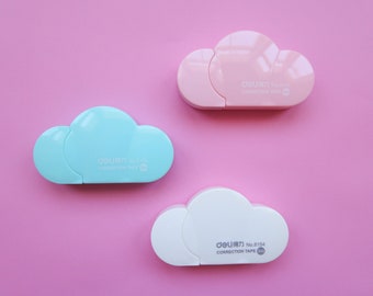 Pastel Cloud Correction Tape - White Corrector Tape - Bullet Journal Supplies - White out Tape - Japanese Stationery - Japanese Bujo Tools