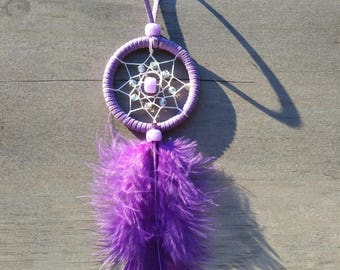 Handmade mini small dream catcher purple