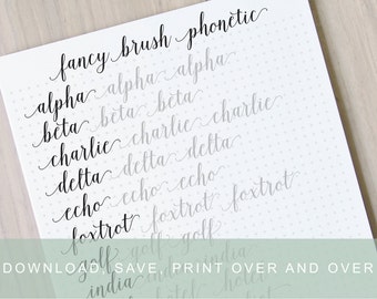 Intermediate Fancy Brush Lettering Worksheets Calligraphy Tutorial Alphabet Practice Guides Learn Intermediate Fancy Brush Lettering Worksheets Calligraphy Tutorial Alphabet Practice Guides Learn