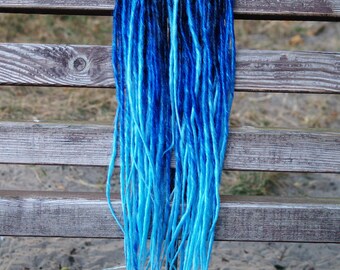 Synthetic dreads Double ended dreadlocks Ombre blue dreadlocks Extensions double ended dreads Synthetic Dreadlocks Fake dreads extensions