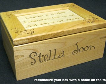 Custom Laser Engraved Maple Keepsake Box