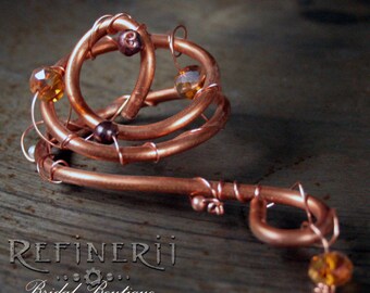 Copper Boutonniere: Steampunk Influence for the Groom