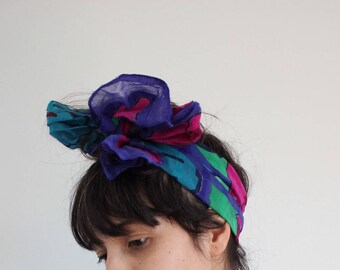 Vintage Floral Sheer Narrow Scarf