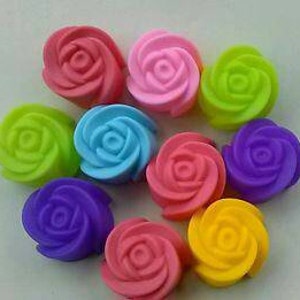 10 Rose Silicone Molds Mini Individual 1.18" (3cm) Soap Bath & Nail Bombs Wax Melts Candy Chocolate Baking Craft Crayons *Ships from USA*