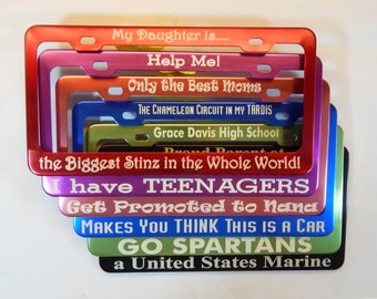 NEW!! Custom Personalized Metal Professionally Engraved Auto License Plate Frame Cover Holder. NOT vinyl letters!