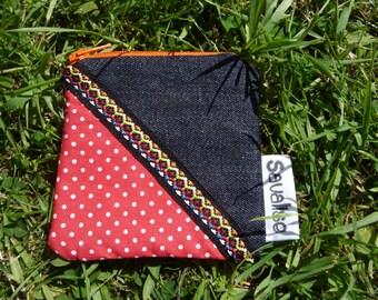 Small coin purse with red polka dots