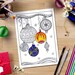 Christmas ornaments coloring page, downloadable Xmas coloring book, adult coloring book printable, adult coloring book download, intricate