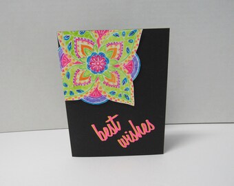 Handmade greeting card - Best wishes - Watercolor card