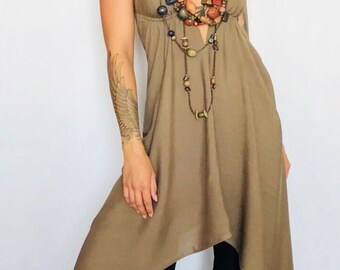 Tunic top with ultra wide trousers