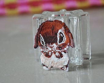 Cute Embroidered Angora Rabbit Iron on Patches