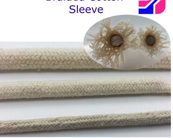 Cotton Cover Cable Wire Tube Sleeve Textile Fabric 4mm 6mm 8mm Protective Braided Sheath Cables Wire Protection