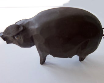 Vintage Larry Koosed Carved Little Piggy.