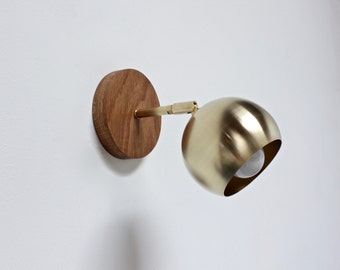 plug in wall lamp, industrial lighting, brass lamp, modern light, mid century sconce