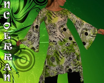 Tunic, Bohemian dress, dress, long tunic dress ' Fresh Green... '