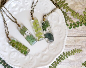 Terrarium necklace, Nature necklace fern jewelry Mom gift Eco resin jewelry Gift under 40, Terrarium necklace, mothers day gift