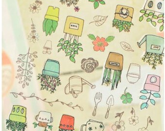 potted plant My garden flower sticker lovely plant herbal epoxy sticker petit Garden potted herbs label horticultural scrapbook