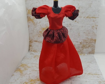 Barbie Gown Red and Black Shiny fashions Outfit 11 inch doll