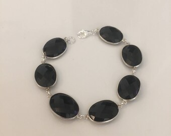 Silver bracelet 925 and onyx Stone