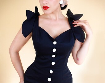 Button Sweetheart Pencil Dress