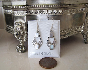 Mother of Pearl Sterling Silver Earrings, MOP elegant earrings