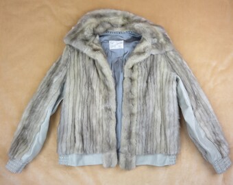 SALE - Vintage Grey Fur Jacket