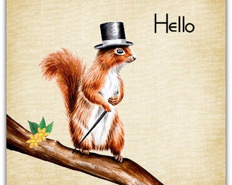 Double'M squirrel' original design handmade 15cm x 15cm