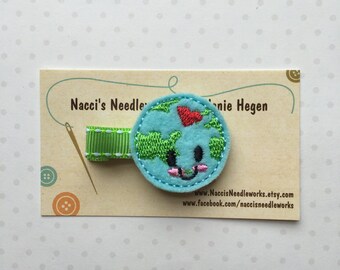 Felt Hair Clip- Earth Day Hair Clip- Love the Earth Hair Clip