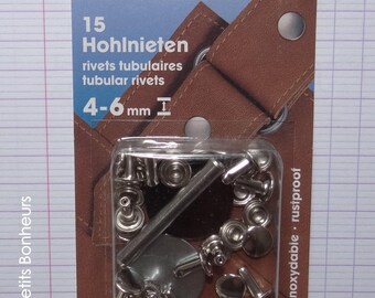 15 silver rivets, height 4-6 mm - Prym - (403 151) fabric
