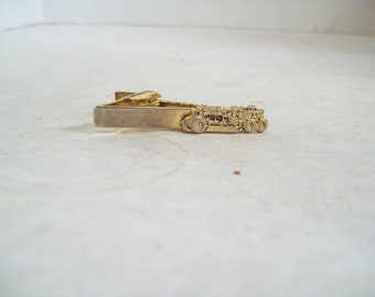 Vintage Galion Grader Tie Clasp Clip Gold Tone Road Construction FREE SHIPPING