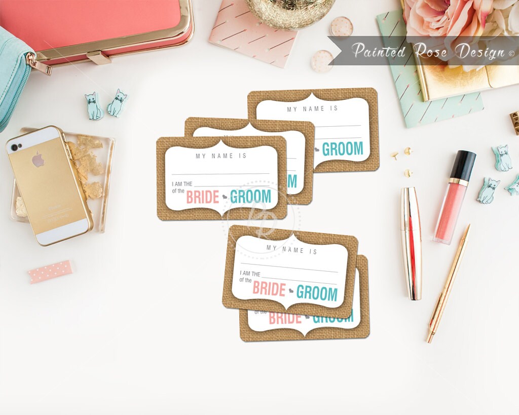 wedding name tags templates